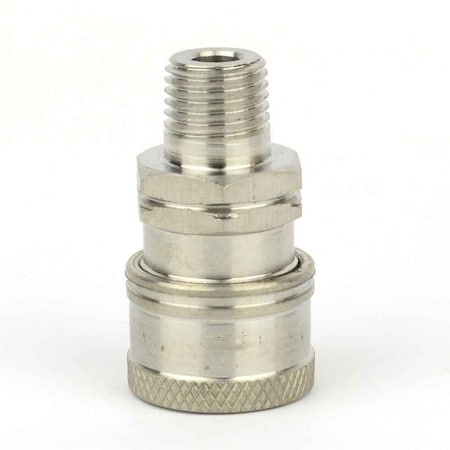 Interstate Pneumatics Pressure Washer 1/4 Inch MNPT Stainless Steel Coupler 5200 PSI PW7136